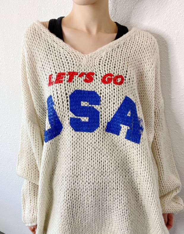 White Fishnet USA Knit #250106